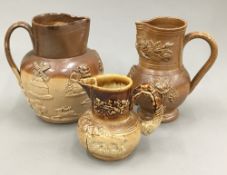 Three 19th century salt glazed jugs