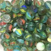 A quantity of vintage glass marbles