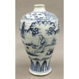 A Chinese blue and white Meiping vase