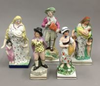 Five Staffordshire Pearlware figures,