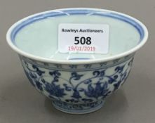 A Chinese porcelain blue and white bowl