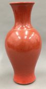 A Chinese orange ground porcelain vase