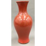 A Chinese orange ground porcelain vase