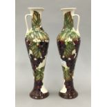 A pair of Moorcroft vases