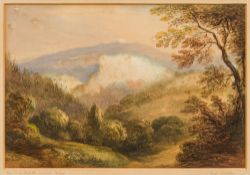 GEORGE NICHOLSON (1787-1878) British, View Near the High Tor, Matlock, Derbyshire, watercolour,