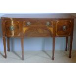 A George III mahogany bow front sideboard,