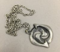 A Norwegian pewter pendant by Eivind Hillestad