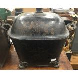 A Victorian painted toleware coal scuttle