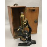 A Hearson of London vintage cased microscope