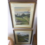 W H BANCROFT, Landscapes, two watercolours,