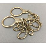 A 9 ct gold mounted key chain (20 grammes total weight)