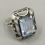 A German Art Deco silver ring