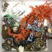 A box of various jewellery,