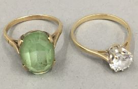 Two gold dress rings (6 grammes total weight)