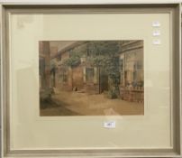 F C OSBORNE (20th century) British, Cottage Mews, watercolour, signed,