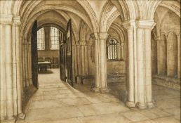 ETHEL M GRAVELY (19th/20th century) British, View of Entrance to Chapter Room, Bristol Cathedral,