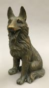 A bronze model of an Alsatian