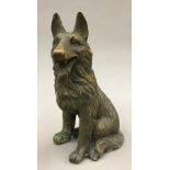 A bronze model of an Alsatian