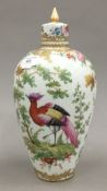 A Continental porcelain vase and cover