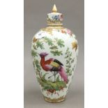 A Continental porcelain vase and cover