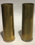 A pair of brass artillery shells