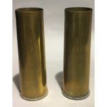 A pair of brass artillery shells