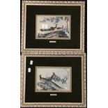 P R DE ARANJUEZ, a pair of exotic bird prints, framed,