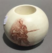 A Boer War Macintyre pottery match holder,
