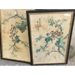 A large pair of Chinese watercolours on silk
