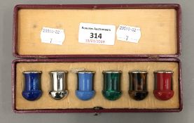 A cased set of Austrian miniature shot tumblers