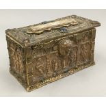 A terracotta casket and cover,