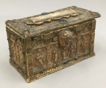 A terracotta casket and cover,