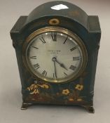 A Mappin and Webb chinoiserie decorated mantle clock
