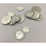 A quantity of assorted silver coins