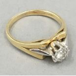 An 18 ct gold diamond solitaire ring (4 grammes total weight)