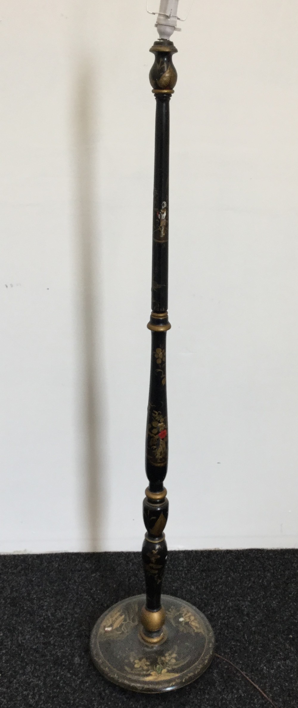 An early 20th century chinoiserie standard lamp