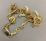 A 9 ct gold necklace (18 grammes total weight)