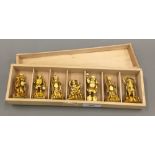 A set of seven faux ivory Japanese Gods of Good Fortune,