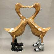 A pair of lover ducks in boots