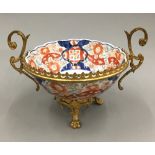 A 19th century gilt metal mounted Imari bowl