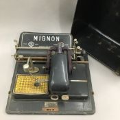 A vintage Mignon typewriter