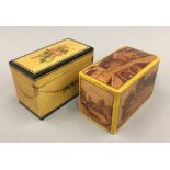 Two 19th century Continental spa card boxes