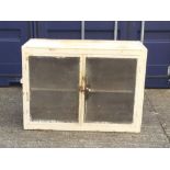 Two Victorian white painted pine meat safes,