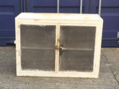 Two Victorian white painted pine meat safes,