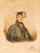 ENGLISH SCHOOL (early 19th century) Two Portraits of Cambridge University Students Watercolours,