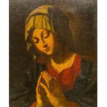 After GIOVANNI BATTISTA SALVI (1609-1685) Italian Virgin in Prayer Oil on canvas, framed.