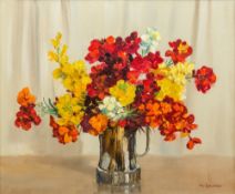 ENGLISH SCHOOL (20th century) Floral Still Life of Flowers in a Vase Oil on canvas,