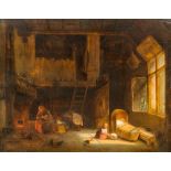 JAN VAN LIL (19th century) Dutch Interior Scene Oil on panel, signed and dated 1859, framed.