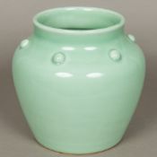 A Chinese Celadon porcelain vase With allover celadon glaze,