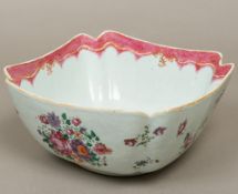 An 18th century Chinese porcelain famille rose porcelain bowl Of square section,